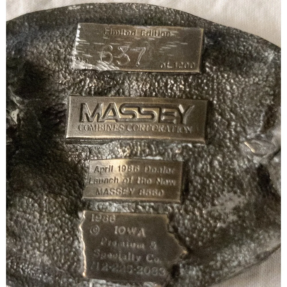 Vintage 1986 Massey Dealer Launch Limited Western Belt Buckle‎ Farming